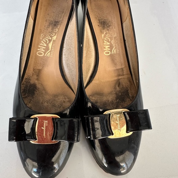 Salvatore Ferragamo Shoes - Salvatore Ferragamo Black Patent Leather Vara Pump